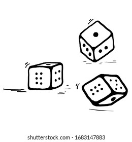 hand drawn dice illustration