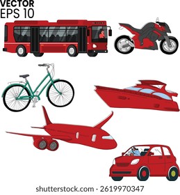 Hand drawn different collection transport