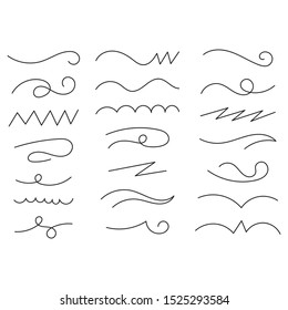 hand drawn different line shapes