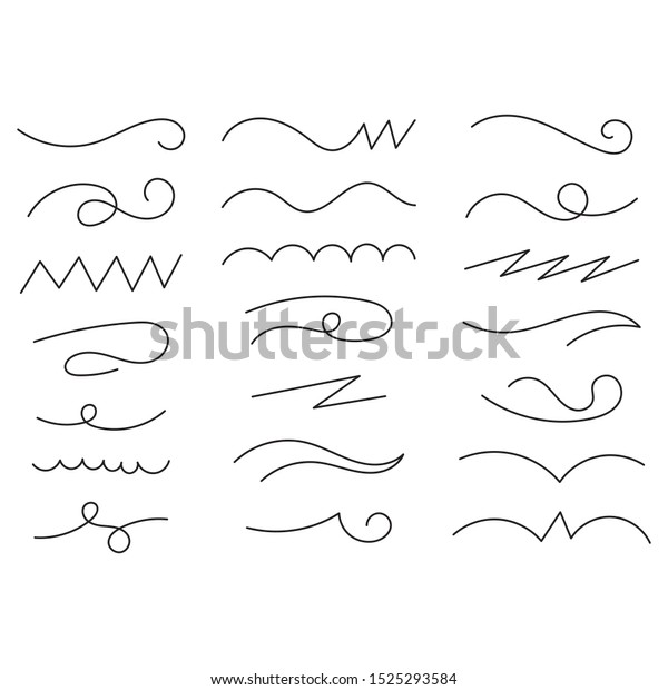 hand drawn different line
shapes