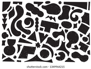 hand drawn different shapes. different geometric forms illustration vector