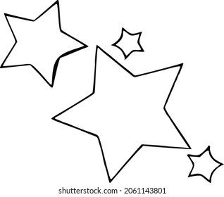 Hand Drawn Different Size Star Vectors