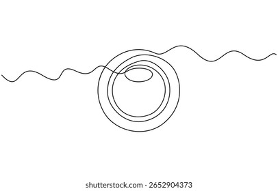 Hand drawn digital camera icon, one-line art drawing Camera lens, Photo camera icon line art. Vector illustration. Abstract background.