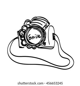 hand drawn digital camera illustration 