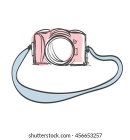 hand drawn digital camera illustration 