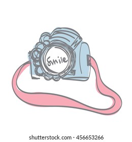hand drawn digital camera illustration 