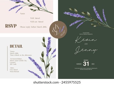 hand drawn digital custom flower floral illustration wedding invitation 