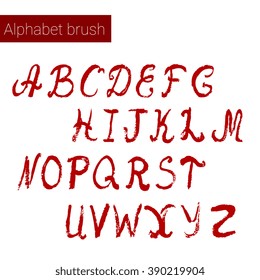 Hand drawn digital isolated alphabet for DIY projects and design. Brush script. Ink alphabet.