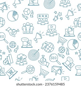 Business Job Icon Doodle Seamless Pattern Background. Business