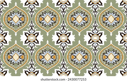 Hand drawn Digital seamless pattern block print batik vector.