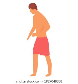 Hand drawn digital vector illustration of man in shorts simple design