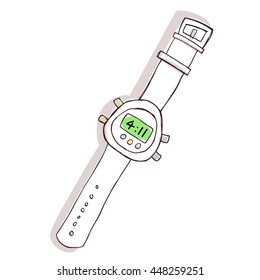 Hand Drawn Digital Watch
