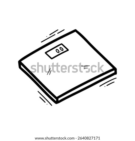 Hand Drawn Digital Weighing Scale Illustration. Doodle Vector. Isolated on White Background - EPS 10 Vector