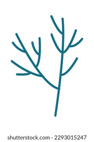 Hand drawn dill abstract design element Addiction to food. Vector illustration