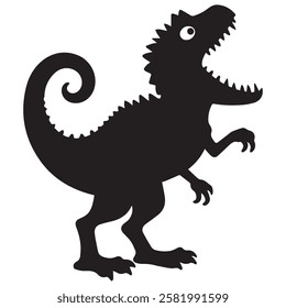 Hand drawn dilophosaurus animal silhouette