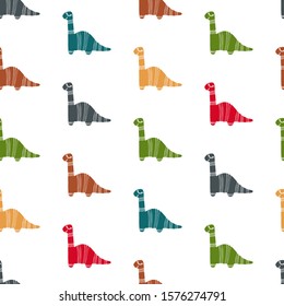 hand drawn dino seamless pattern