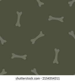 Hand drawn dinosaur fossil bone seamless vector pattern. Gender Neutral Jurassic silhouette for baby nursery. Home decor for museum, extinction and textile design.