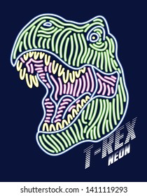 Hand drawn dinosaur illustration for t shirt printing