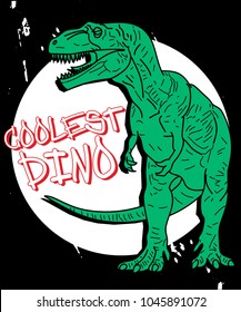 Hand drawn dinosaur illustration vector for t shirt printing, Graphic tee and printed tee