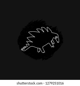 Hand drawn dinosaur. Jurassic reptile concept. Sketch Stegosaurus doodle character. Isolated cute dino for textile, t-shirts, kids game. Vector illustration