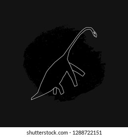 Hand drawn dinosaur. Jurassic reptile concept. Sketch Brontosaurus doodle character. Isolated cute dino for textile, t-shirts, kids game. Vector illustration