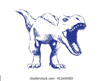 Hand Drawn Dinosaur T-Rex Vector Illustration