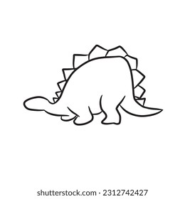 Hand drawn dinosaurs isolated on white background