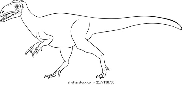 Hand drawn dinosaurs. Vector prehistoric animals illustration. Coloring book with dinosaurs