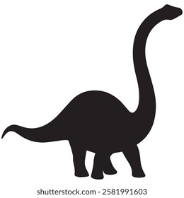 Hand drawn diplodocus animal silhouette