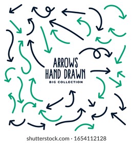 flechas direccionales dibujadas a mano en estilo doodle