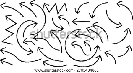 Hand Drawn Directional Arrows Set for Navigation and Communication