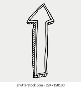 Hand Drawn Directional Doodle Arrow  vector illustration