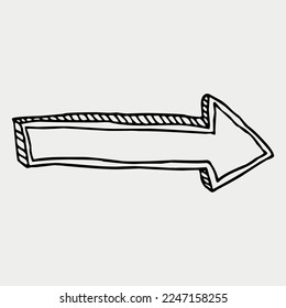 Ilustración vectorial de la flecha de dibujo manual