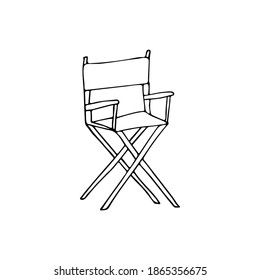 Hand drawn director chair icon in vector. Doodle director chair icon in vector. Doodle producer chair icon in vector