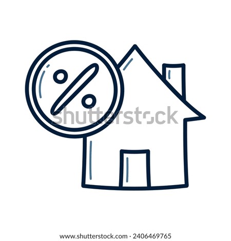 Hand drawn discount property doodle line illustration. discount property doodle icon vector.