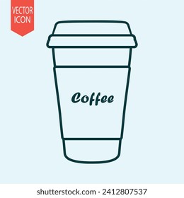 Hand drawn disposable coffee cup design modern icon vector