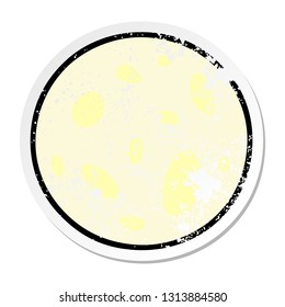 hand drawn distressed sticker cartoon doodle of a full moon