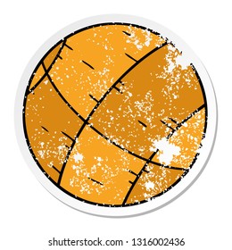 hand drawn distressed sticker cartoon doodle of a basket ball