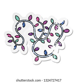 hand drawn distressed sticker cartoon doodle of colourful lights