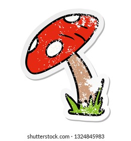 hand drawn distressed sticker cartoon doodle of a toad stool