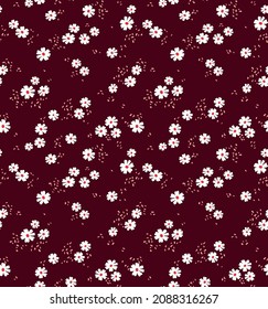 Hand drawn ditsy floral pattern, vector.