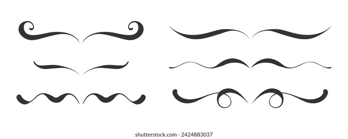 Hand drawn divders set. Ornamental decorative elements.