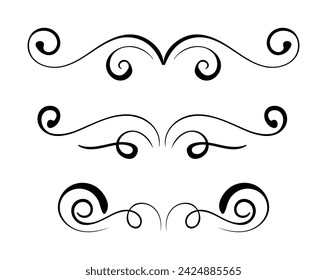 Hand drawn divders set. Ornamental decorative elements.