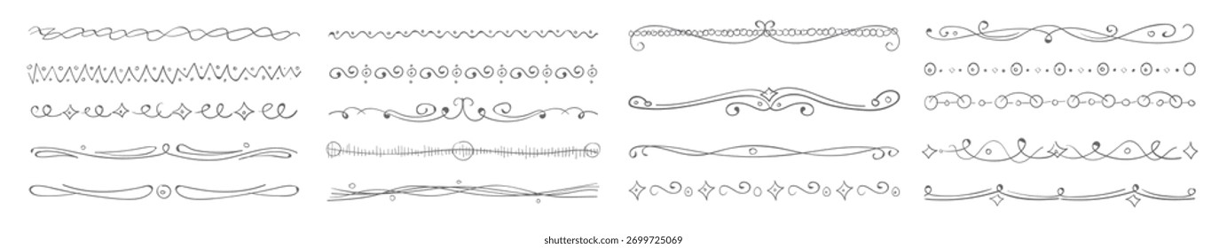Dibujado a mano divisor colección Ilustración vectorial