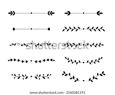 Hand Drawn Divider, Floral Borders Vector. Doodle dividers hand drawn line borders vector image Doodle Dividers Hand Drawn Line Borders Wedding Decoration Elements.