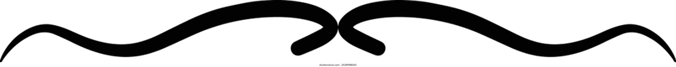 Hand drawn divider icon vector illustration design element of swish, swash, swoosh underline swirl squiggle stroke line
