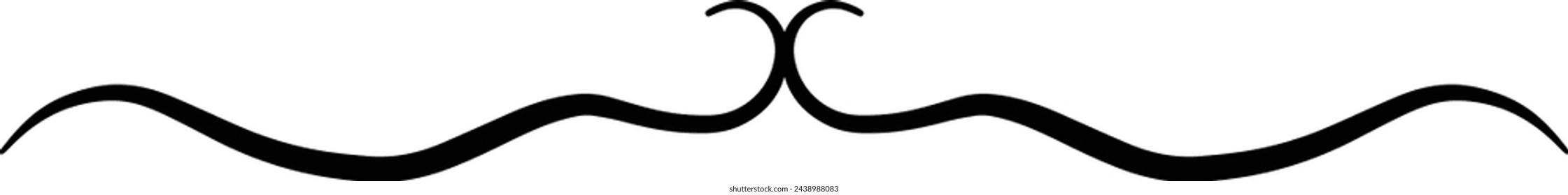 Hand drawn divider icon vector illustration design element of swish, swash, swoosh underline swirl squiggle stroke line
