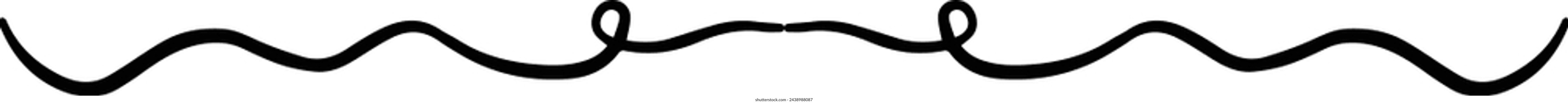 Hand drawn divider icon vector illustration design element of swish, swash, swoosh underline swirl squiggle stroke line
