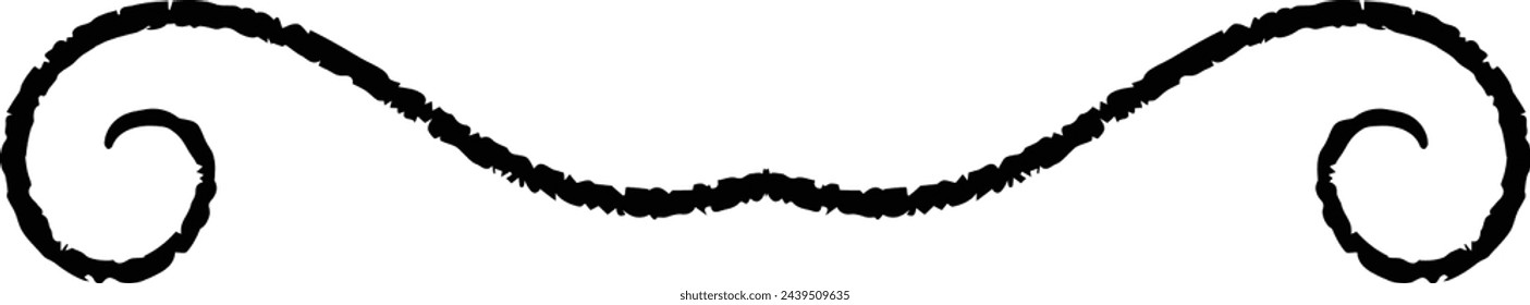 Hand drawn divider icon vector illustration design element of swish, swash, swoosh underline swirl squiggle stroke line
