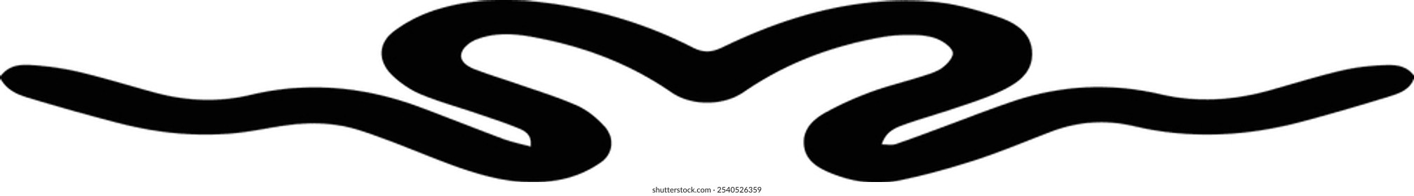 Hand drawn divider icon vector illustration design element of swish, swash, swoosh underline swirl squiggle stroke line
